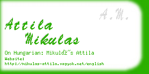 attila mikulas business card